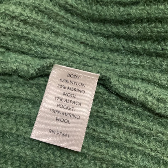 J. Jill Alpaca Wool Blend Cardigan Safety Pin Closure Dark Green NWT Sz L - Picture 12 of 13